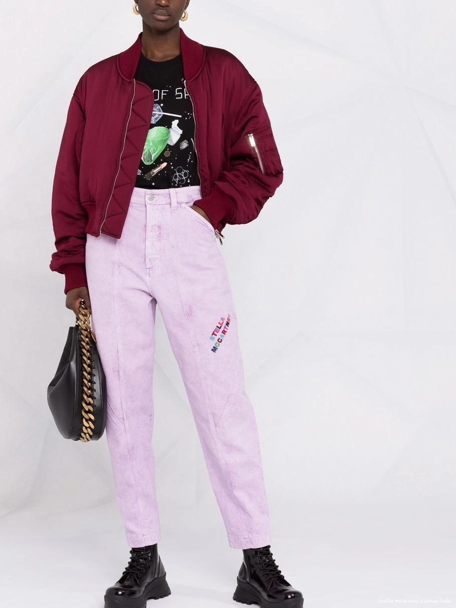 Affordable Women logo-embroidered jeans tapered Stella McCartney 0814